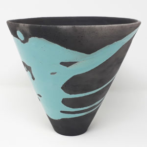 vaso-ceramica-raku-nero-turchese